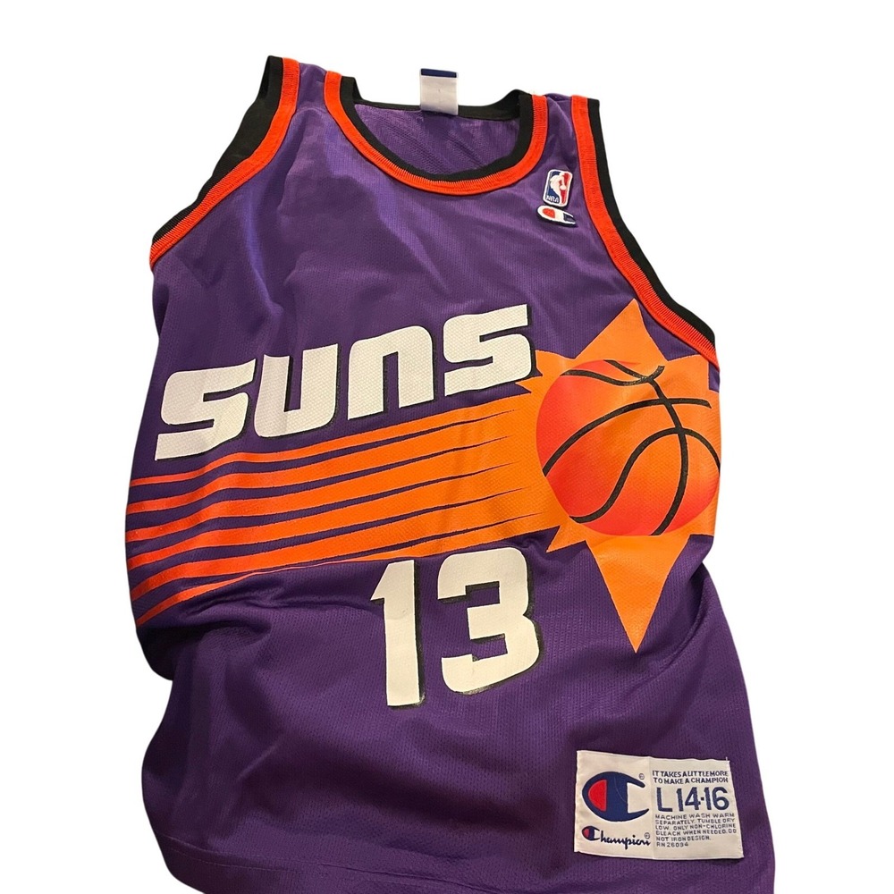Rare Vintage Champion Phoenix Suns Longley NBA Basketball Jersey Youth‎ L